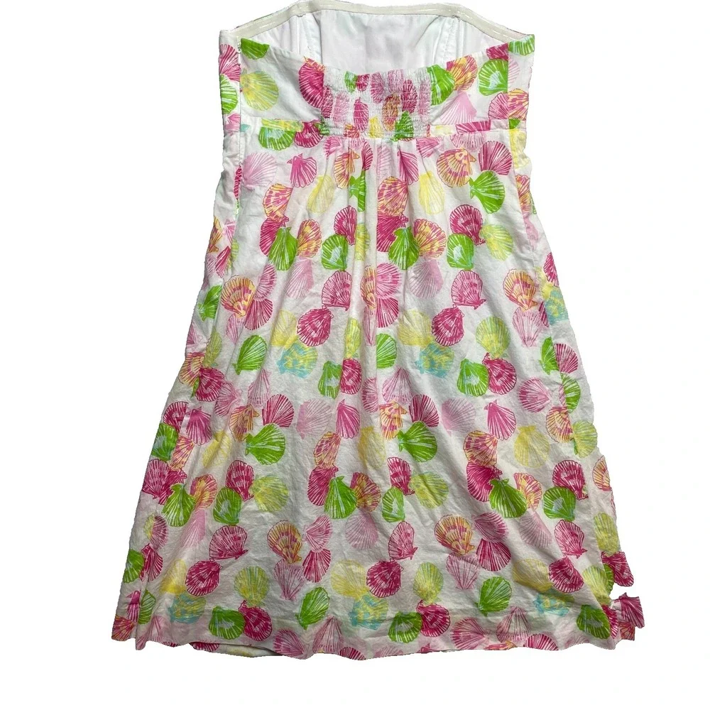 Lilly Pulitzer Dress Womens 8 Strapless Seashell Clam Digger Gweneth - Picture 7 of 10